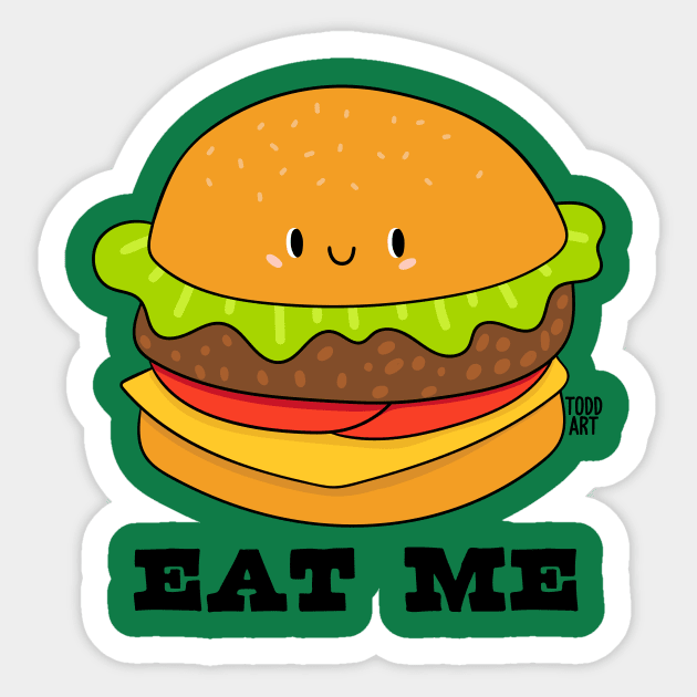 EAT ME BURGER Sticker by toddgoldmanart